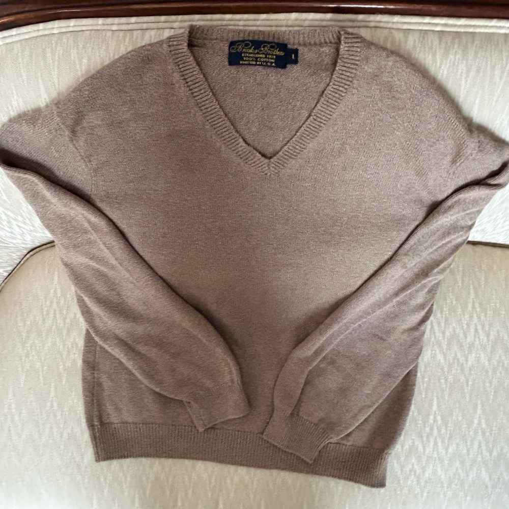 Brooke Brothers sweater , tan color size L